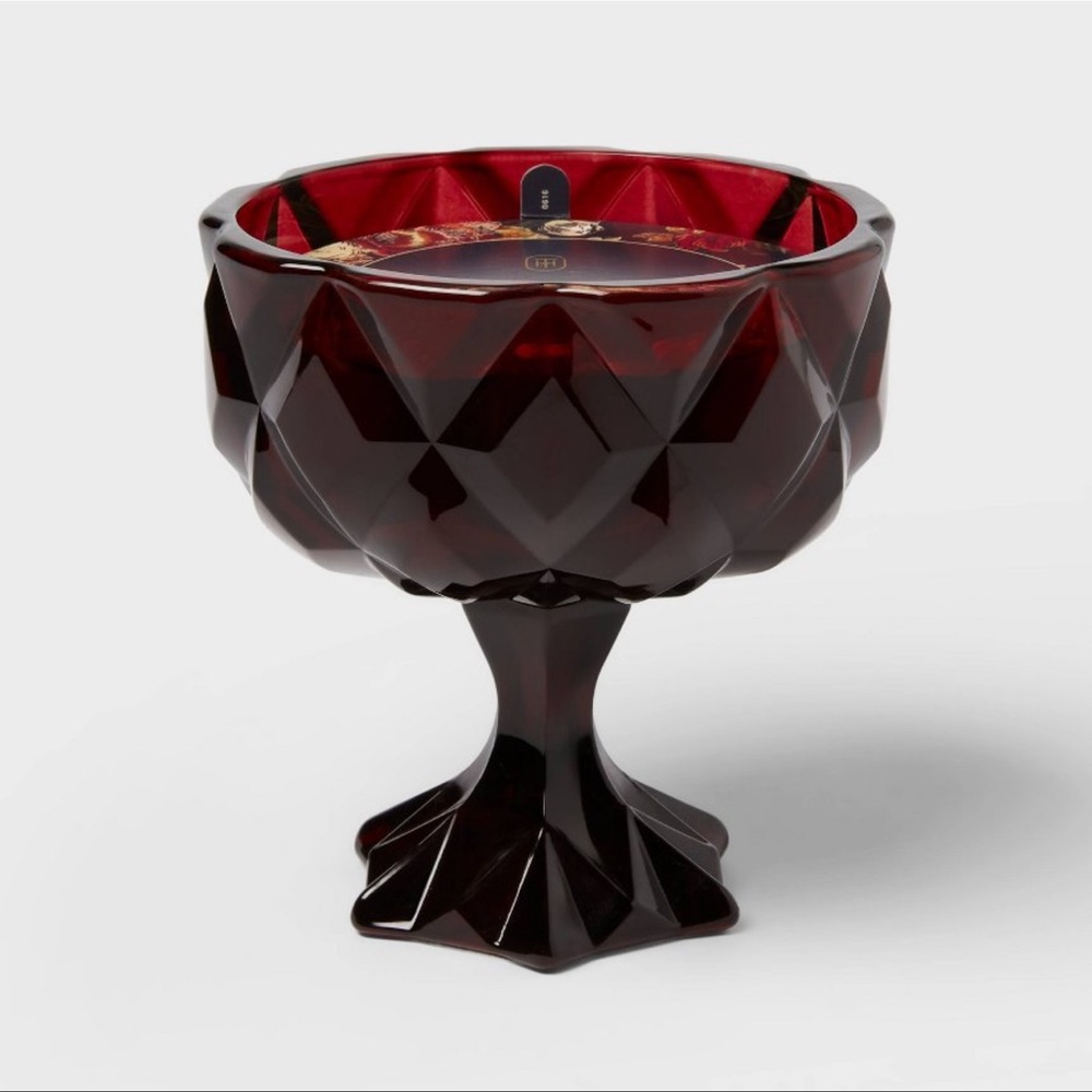 Threshold Faceted Coup Haunt Couture Large Glass Filled Red Wax 14.5oz Candle - Picture 2 of 9